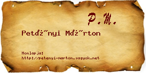 Petényi Márton névjegykártya