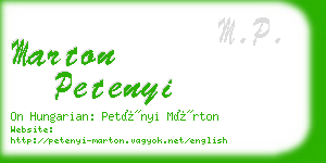 marton petenyi business card